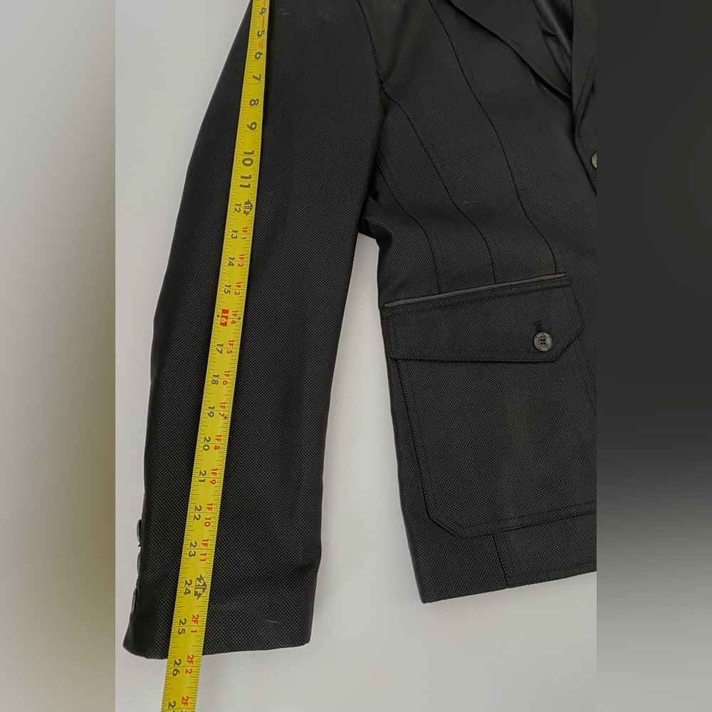 Mondo Menswear Blazer Jacket Black Zipper Leather Accent New size X-Large - Picture 13 of 15